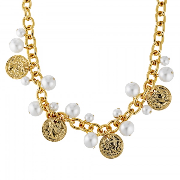 Dyrberg Kern Penelope Gold Necklace - White Pearl
